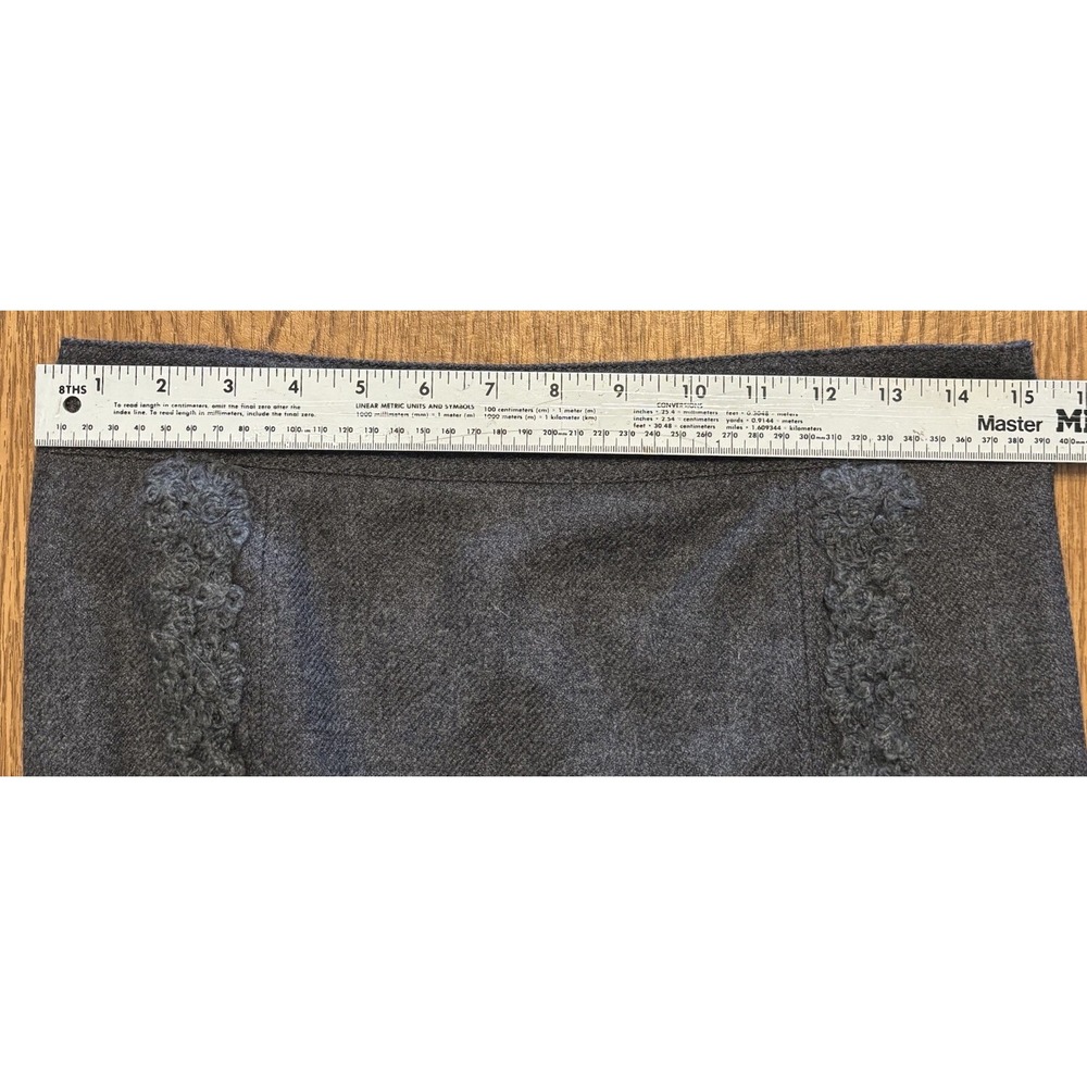 Blumarine Gray Wool Cashmere Pencil Skirt Sz 8 Italy Button Fan Back‎ Lined - Picture 10 of 11